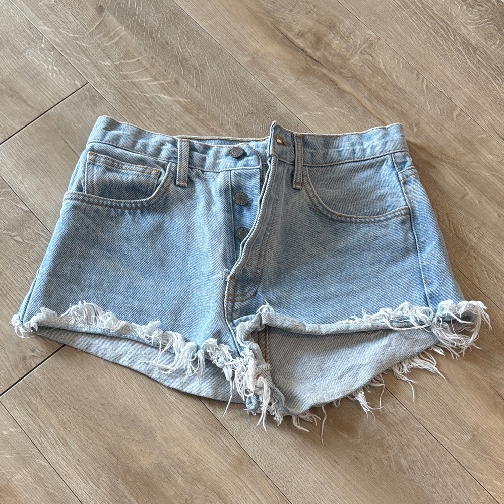 John Galt High Rise Cut Off Jean Shorts Waist 28 Size Small *small flaw*
